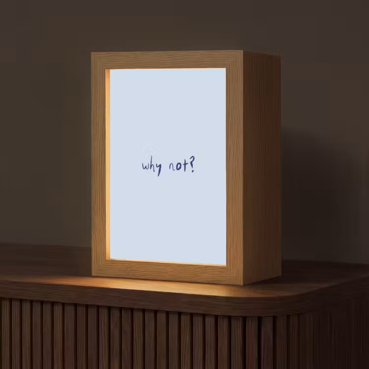 Why not - Blauw - Donker blauw - Quote Light Box met kabel (Tafellamp) klein -z3d_website