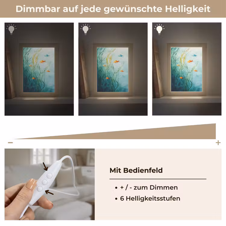 Waterplanten - Vissen - Kleurrijk - Water Light Box met kabel (Tafellamp) klein -USP_dimbaarDE