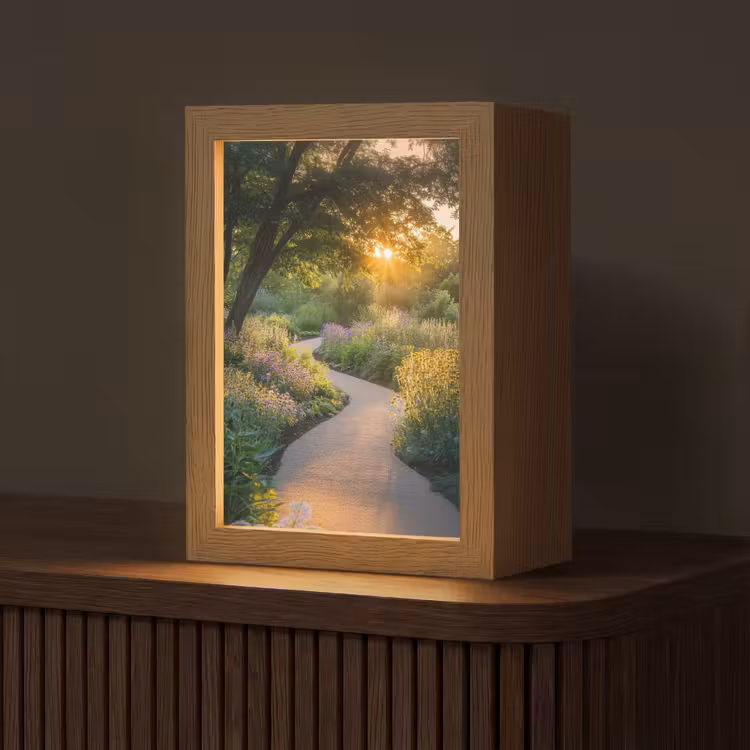 Pad - Bloemen - Park Light Box met kabel (Tafellamp) klein -z3d_website