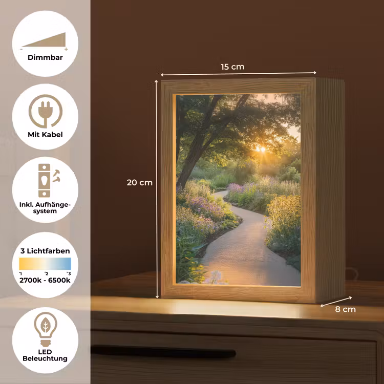Pad - Bloemen - Park Light Box met kabel (Tafellamp) klein -USP_DE