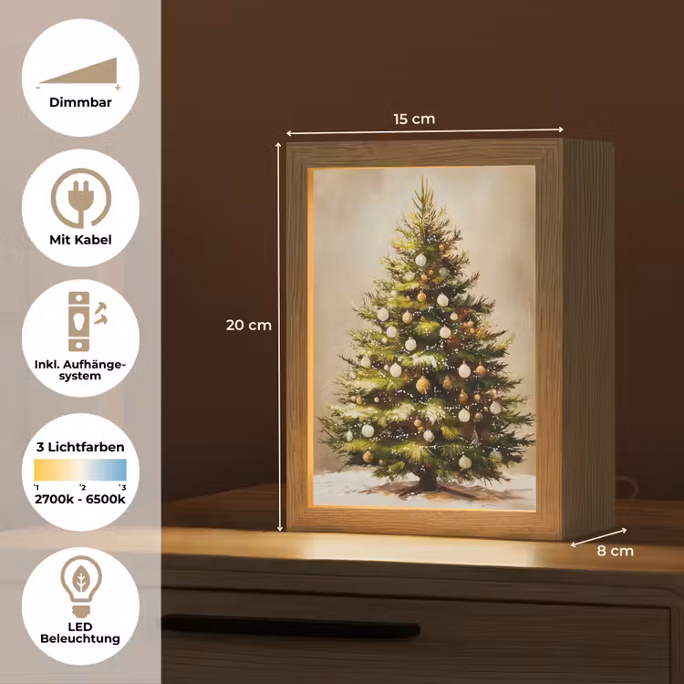 Kerst - Sfeer - Groen Light Box met kabel (Tafellamp) klein -USP_DE