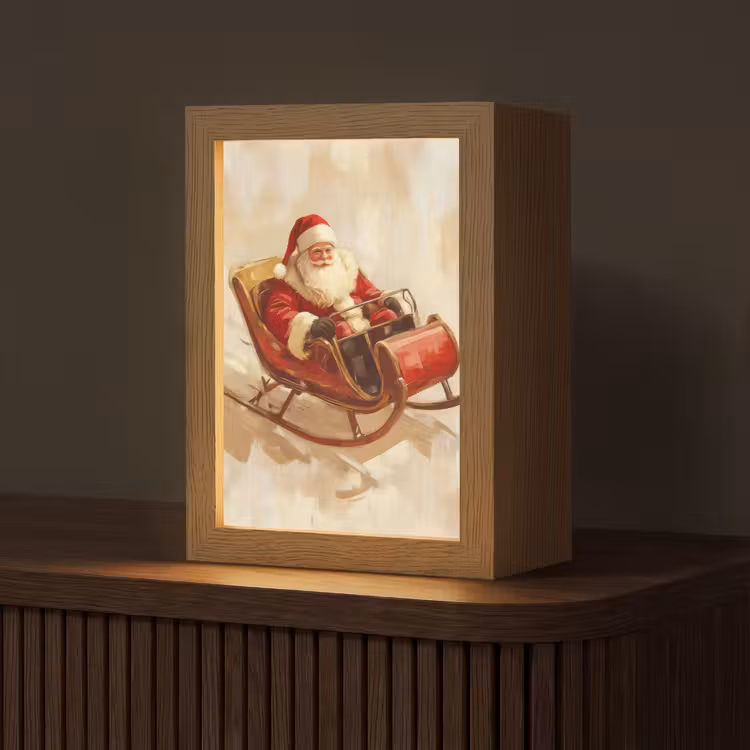 Kerst - Slee - Kerstman Light Box met kabel (Tafellamp) klein -z3d_website
