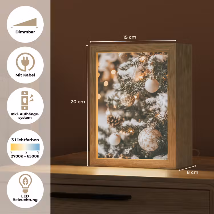 Kerst - Kerstboom - Winter - Binnen - Sneeuw Light Box met kabel (Tafellamp) klein -USP_DE