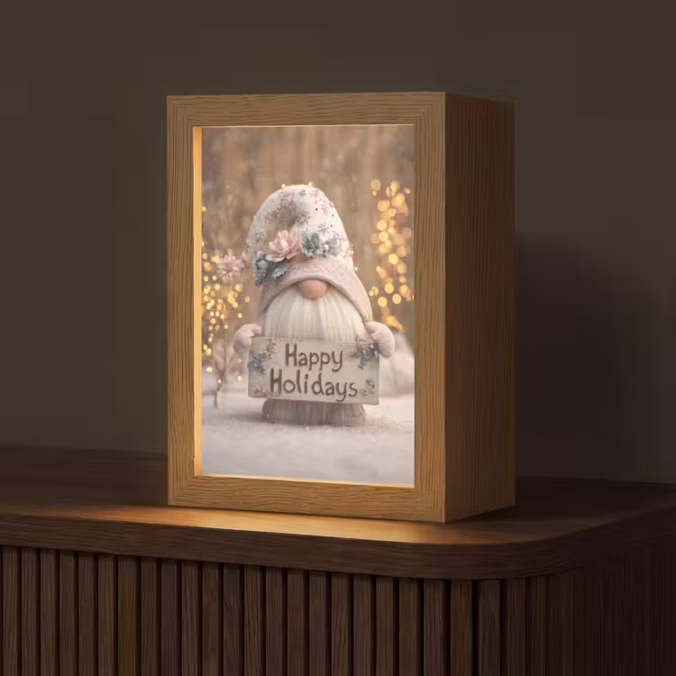 Kerst - Gnome - Bord - Kleurrijk Light Box met kabel (Tafellamp) klein -z3d_website