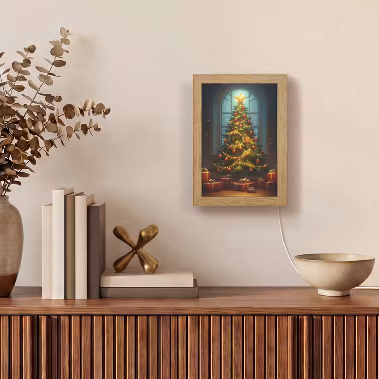 Kerstboom - Cadeau - Kerst - Winter Light Box met kabel (Tafellamp) klein -sfeer2