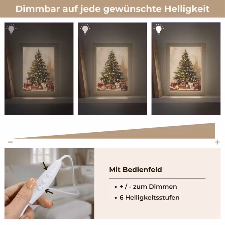 Kerstboom - Versierd - Kleurrijk Light Box met kabel (Tafellamp) klein -USP_dimbaarDE