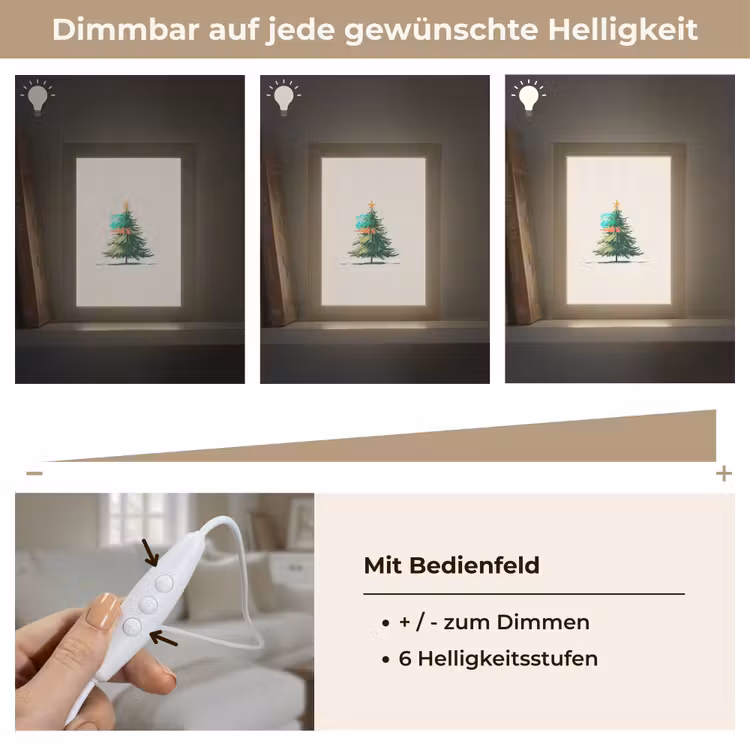 Kerstboom - Illustratie - Ster - Sneeuw Light Box met kabel (Tafellamp) klein -USP_dimbaarDE