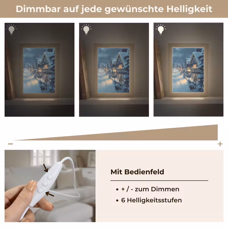 Kerstdorp - Kerst - Sneeuw - Winter Light Box met kabel (Tafellamp) klein -USP_dimbaarDE