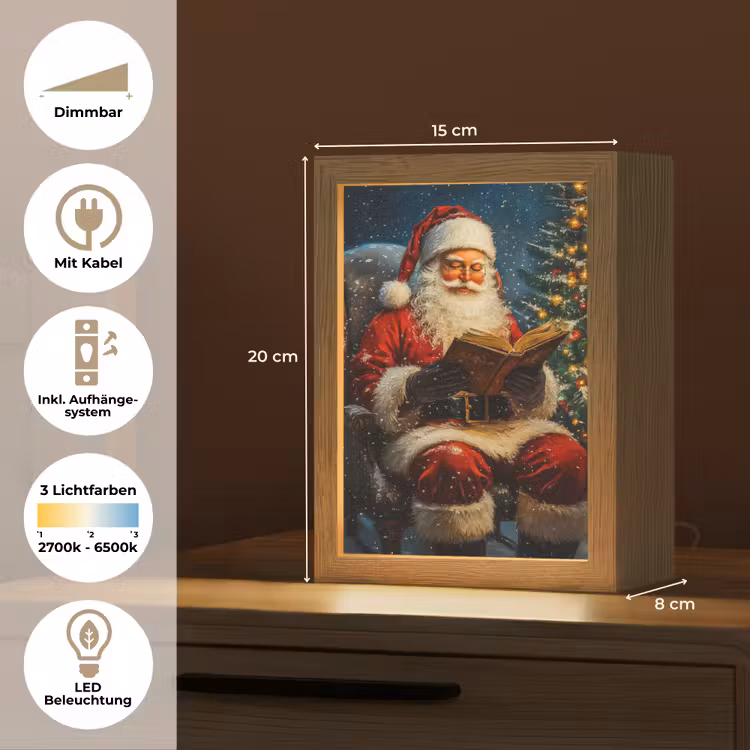 Kerstman - Kerst - Winter - Kerstboom Light Box met kabel (Tafellamp) klein -USP_DE
