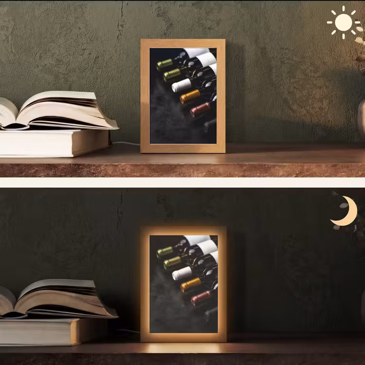 Wijn - Flessen - Variatie - Smaken Light Box met kabel (Tafellamp) klein -sfeer3