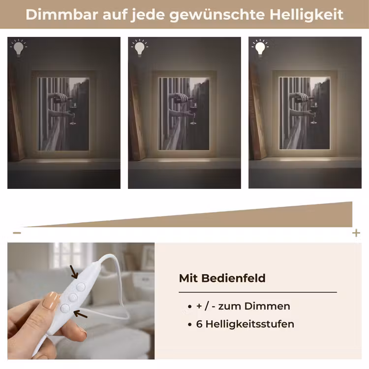 Wijnfles - Glas - Handen - Raam Light Box met kabel (Tafellamp) klein -USP_dimbaarDE