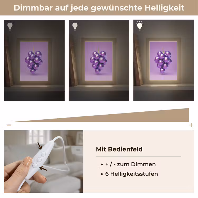 Druif - Disco - Glitter - Paars Light Box met kabel (Tafellamp) klein -USP_dimbaarDE