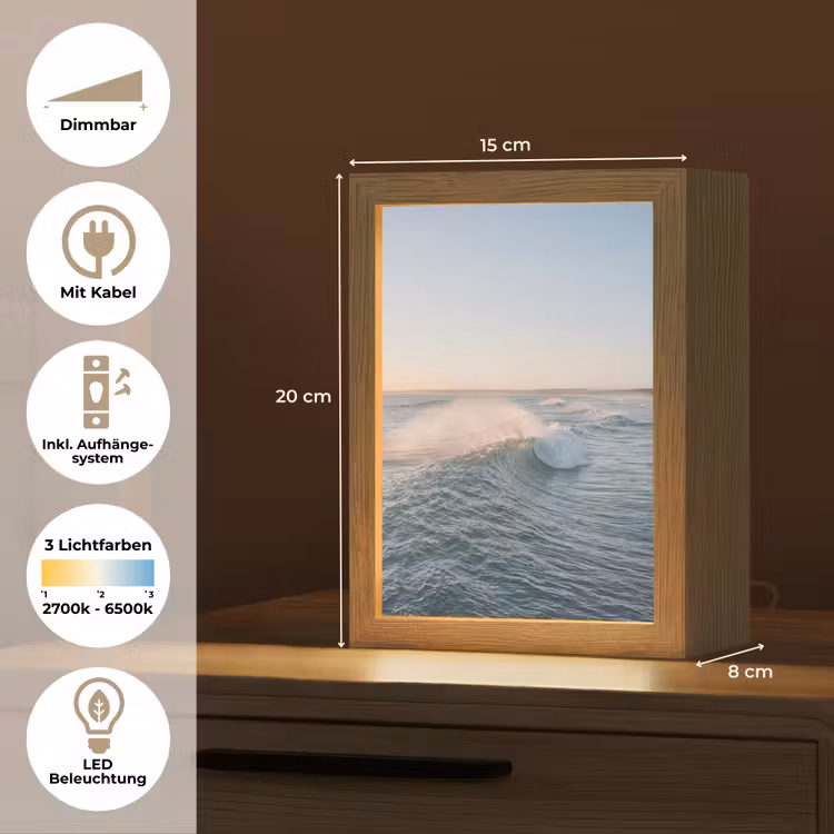 Golf - Zee - Water Light Box met kabel (Tafellamp) klein -USP_DE