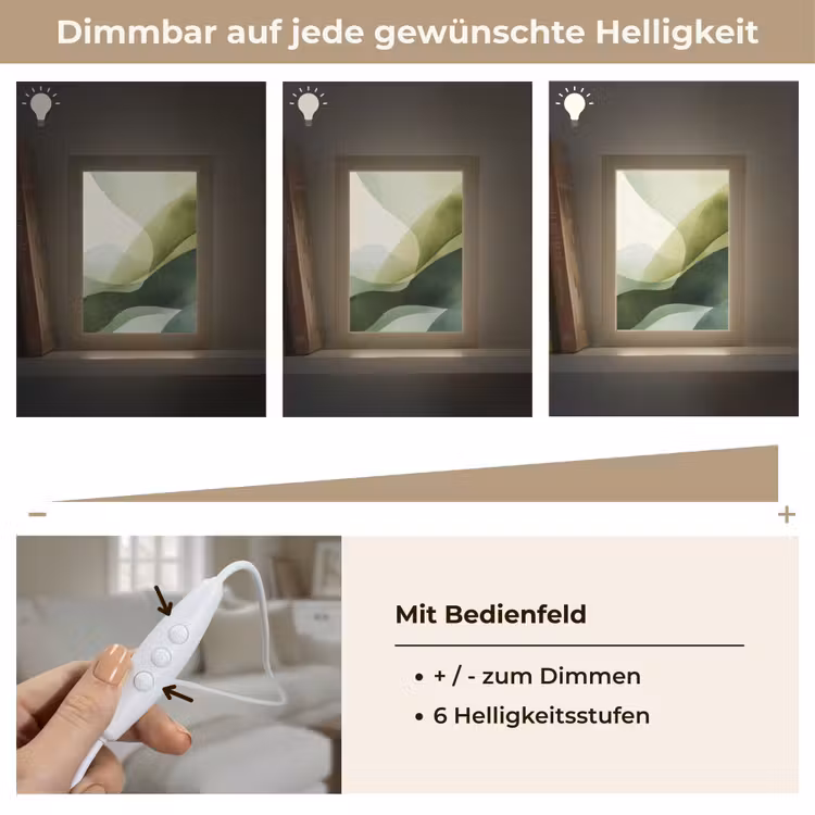 Golven - Abstract - Lichtgroen - Sierlijk Light Box met kabel (Tafellamp) klein -USP_dimbaarDE