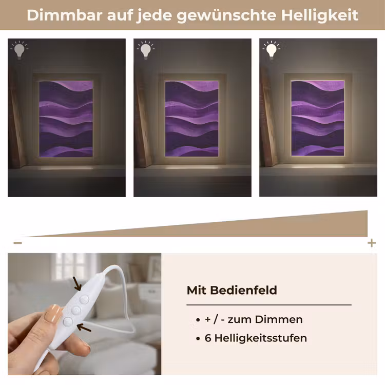 Golven - Abstract - Paars Light Box met kabel (Tafellamp) klein -USP_dimbaarDE