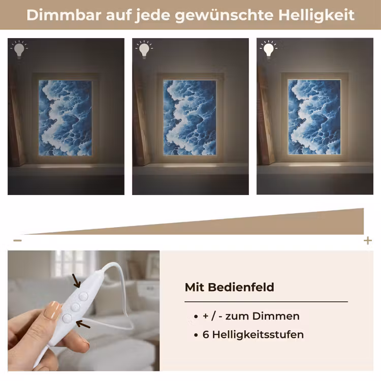 Golven - Blauw - Schuim Light Box met kabel (Tafellamp) klein -USP_dimbaarDE