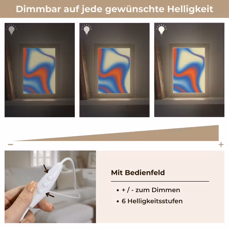 Golven - Kleurrijk - Abstract Light Box met kabel (Tafellamp) klein -USP_dimbaarDE