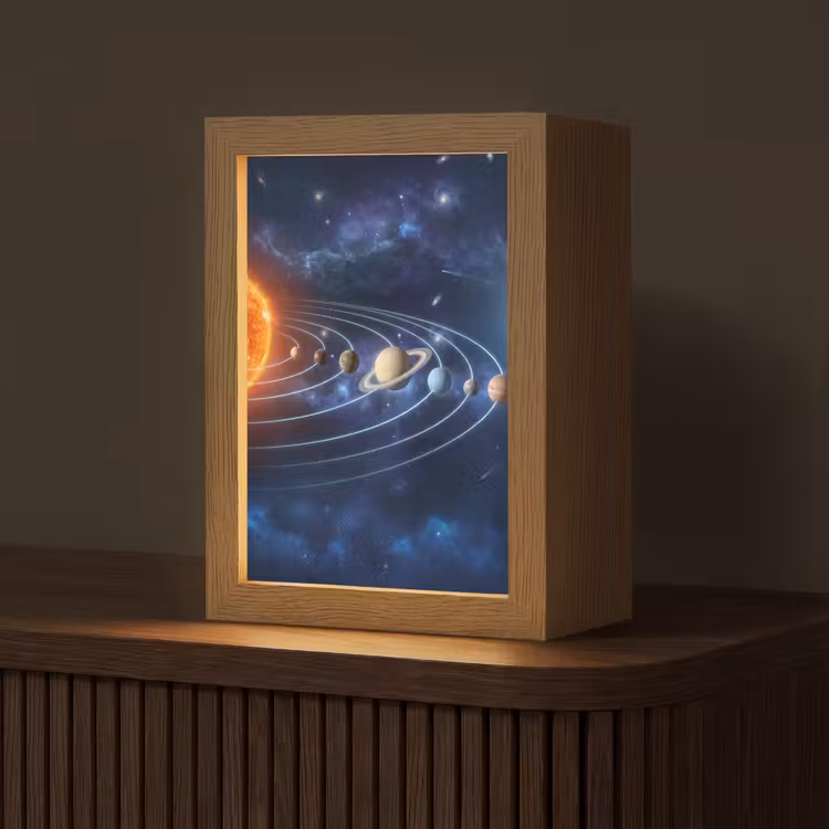 Ruimte - Zonnestelsel - Blauw Light Box met kabel (Tafellamp) klein -z3d_website