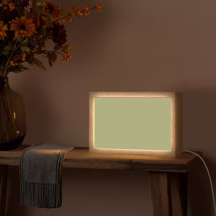 Whispering - Sage - Groen Light Box met kabel (Tafellamp) klein 924 -sfeer4