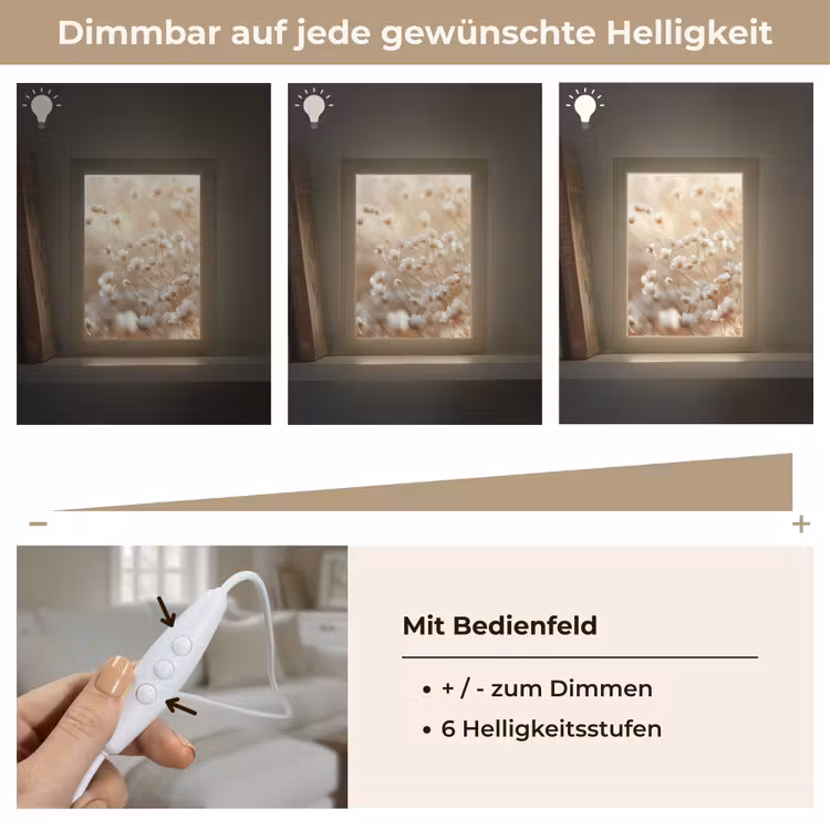 Wilde - Bloemen - Wit Light Box met kabel (Tafellamp) klein -USP_dimbaarDE