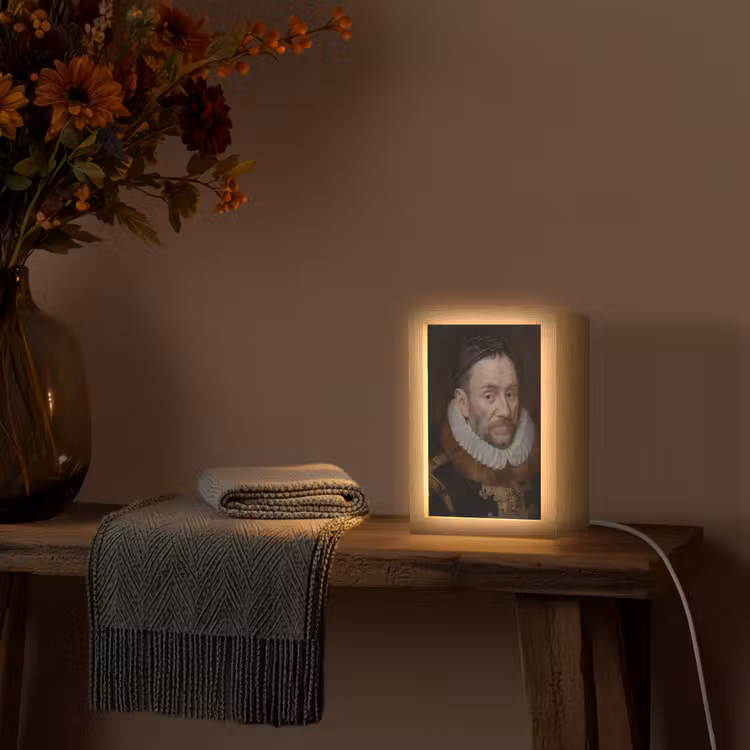 Willem van Oranje - Schilderij - Oude meesters - Kunst Light Box met kabel (Tafellamp) klein -sfeer4