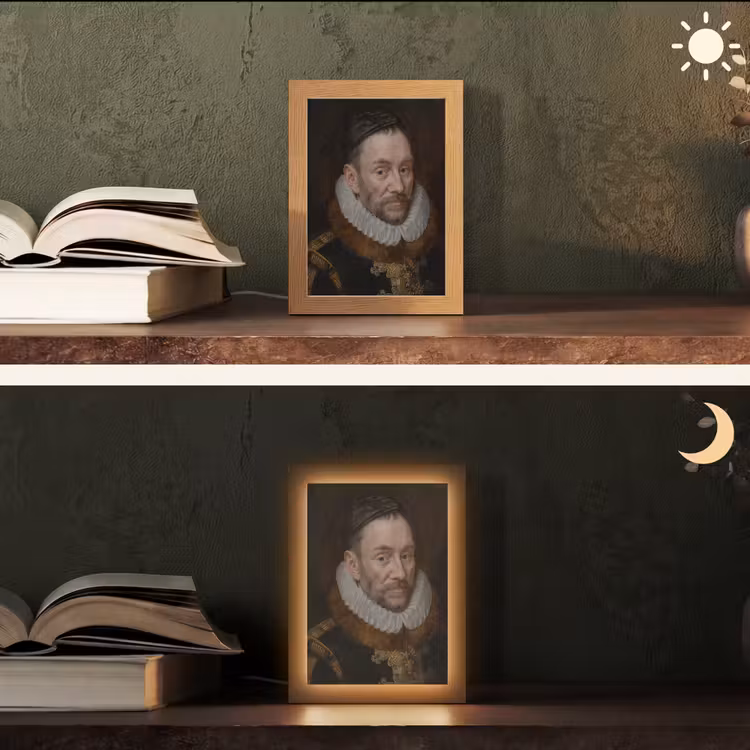 Willem van Oranje - Schilderij - Oude meesters - Kunst Light Box met kabel (Tafellamp) klein -sfeer3