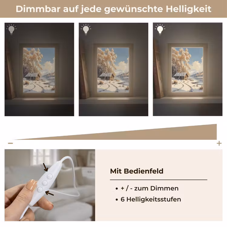Winter - Sneeuw - Huis - Natuur Light Box met kabel (Tafellamp) klein -USP_dimbaarDE
