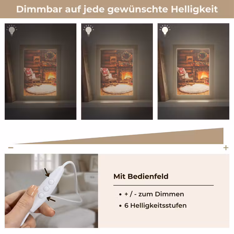 Winter - Kerst - Huis - Openhaard Light Box met kabel (Tafellamp) klein -USP_dimbaarDE