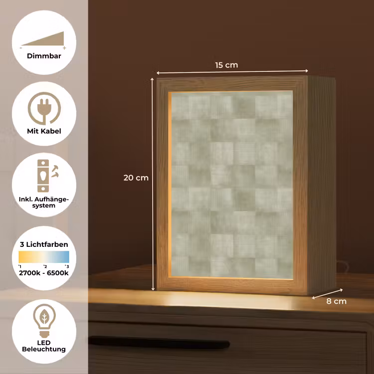 Vlakken - Rustiek - Groen Light Box met kabel (Tafellamp) klein 925 -USP_DE