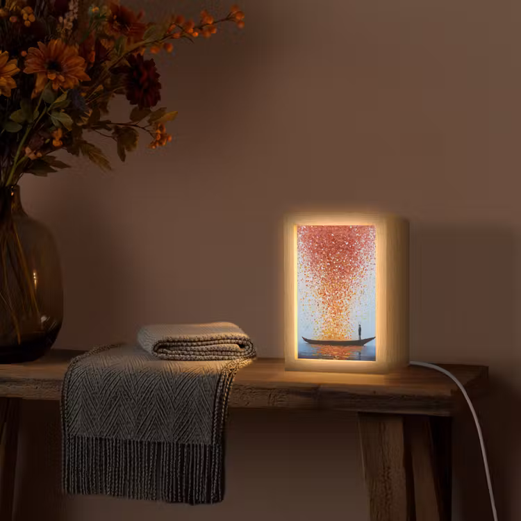 Wolk - Confetti - Boot - Wateroppervlakte Light Box met kabel (Tafellamp) klein -sfeer4