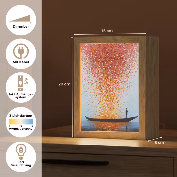 Wolk - Confetti - Boot - Wateroppervlakte Light Box met kabel (Tafellamp) klein -USP_DE