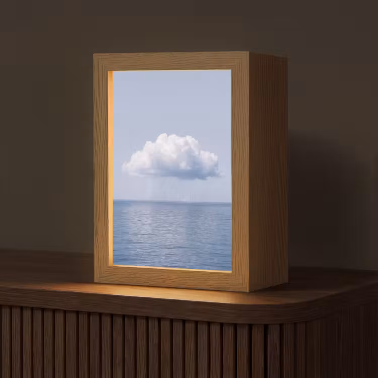 Tischlampe - Wolke – Regen – Natur - Wolk - Regen - Natuur Light Box met kabel (Tafellamp) klein