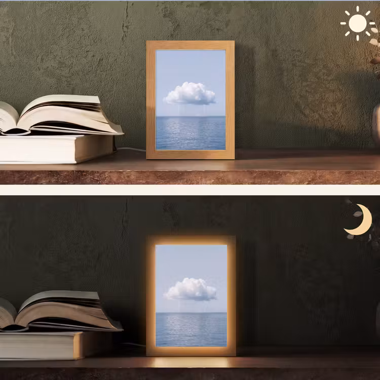 Tischlampe - Wolke – Regen – Natur - Wolk - Regen - Natuur Light Box met kabel (Tafellamp) klein