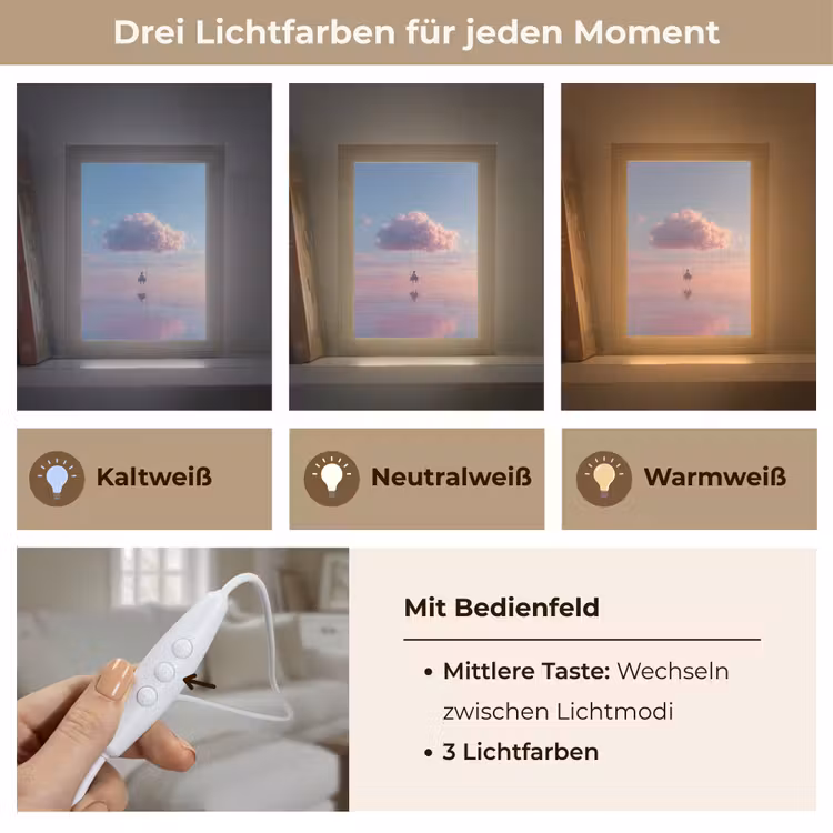 Wolk - Schommel - Kleurrijke lucht Light Box met kabel (Tafellamp) klein -USP_lichtkleurDE