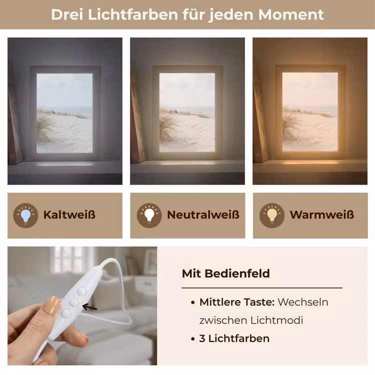 Wolken - Duinlandschap - Zand Light Box met kabel (Tafellamp) klein -USP_lichtkleurDE