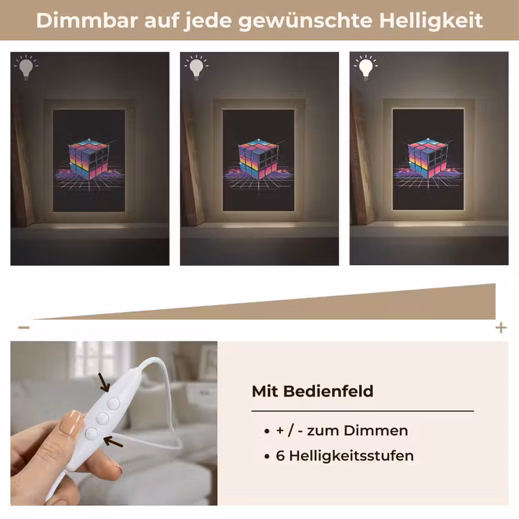 Kubus - Kleurrijk - Raster Light Box met kabel (Tafellamp) klein -USP_dimbaarDE