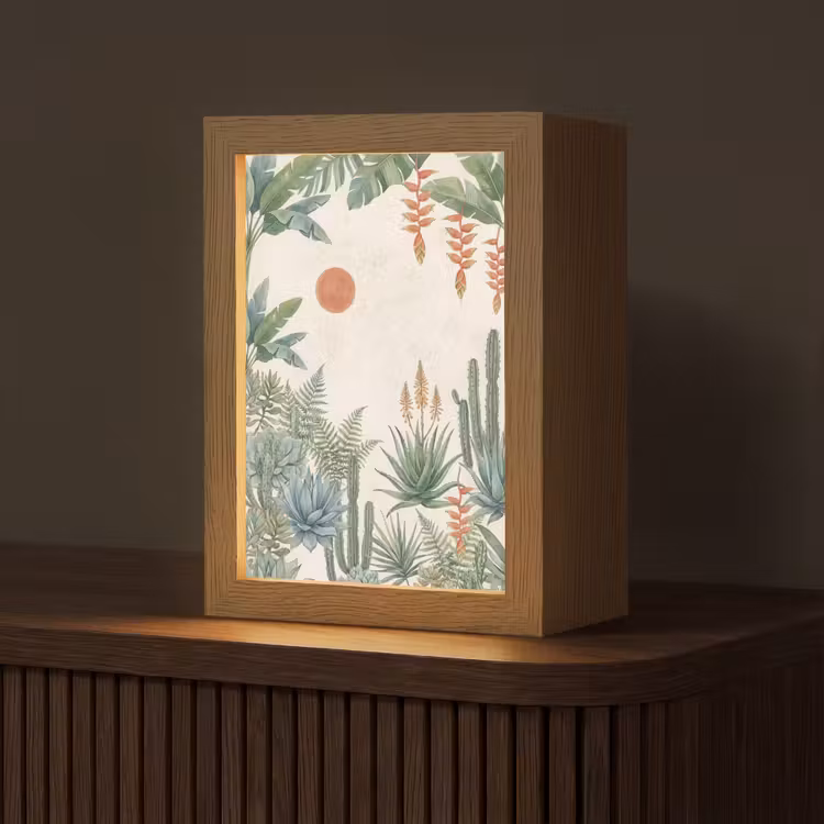 Woestijn - Planten - Groen Light Box met kabel (Tafellamp) klein -z3d_website