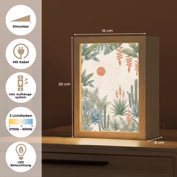 Woestijn - Planten - Groen Light Box met kabel (Tafellamp) klein -USP_DE