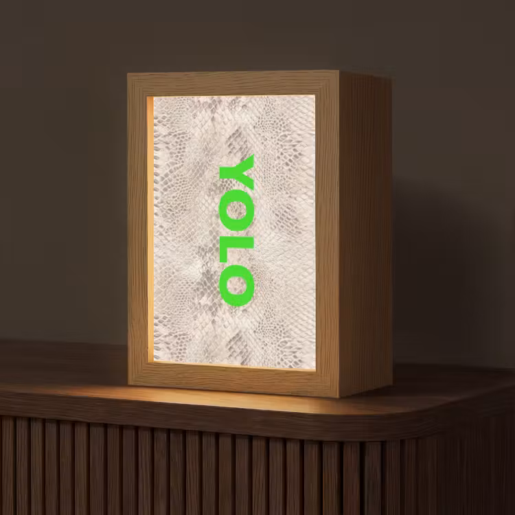 YOLO - Groen - Neon - Slangenprnt Light Box met kabel (Tafellamp) klein -z3d_website