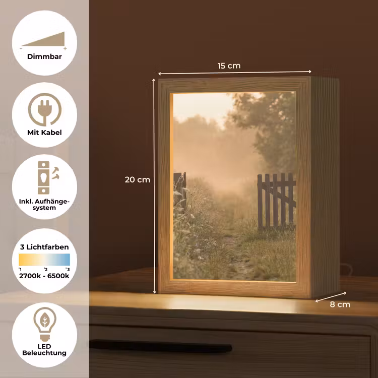 Hek - Natuur - Mist - Veld Light Box met kabel (Tafellamp) klein -USP_DE