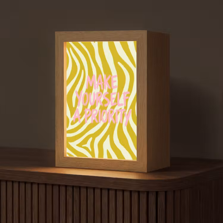Zebraprint - Priority - Roze Light Box met kabel (Tafellamp) klein -z3d_website