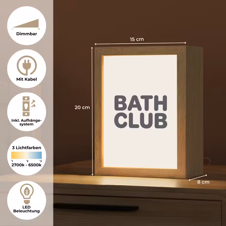 Quote - Grijs - Wit Light Box met kabel (Tafellamp) klein -USP_DE
