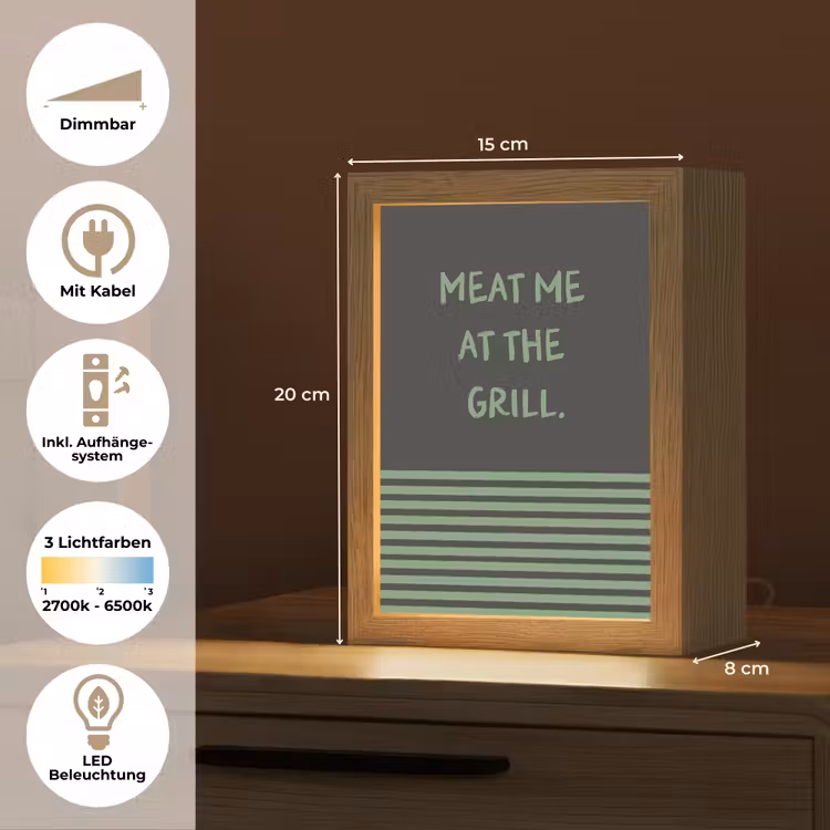 Quote - Groen - Grill - Zomer Light Box met kabel (Tafellamp) klein -USP_DE