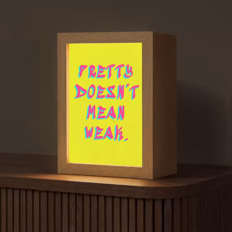 Quote - Minimalistisch - Kleurrijk Light Box met kabel (Tafellamp) klein -z3d_website