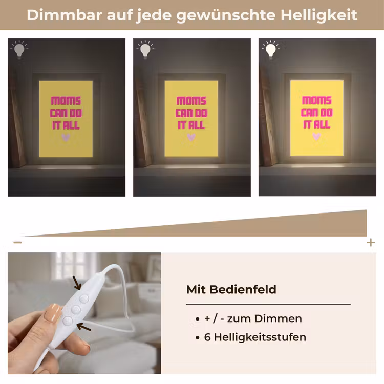 Quote - Moeder - Hartje - Roze Light Box met kabel (Tafellamp) klein -USP_dimbaarDE