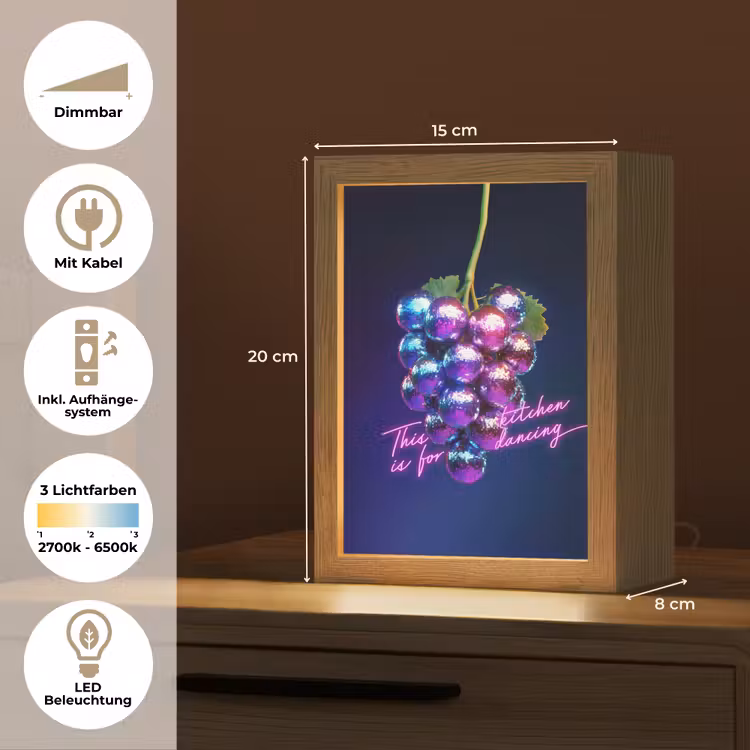 Quote - Neon - Disco - Druiven Light Box met kabel (Tafellamp) klein -USP_DE