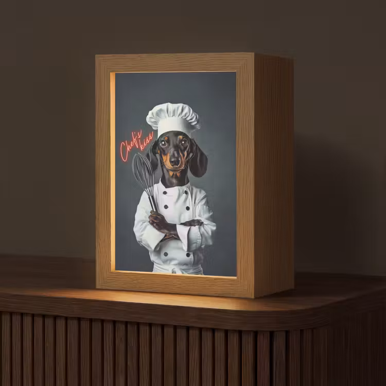 Quote - Neon - Hond - Kokskleding Light Box met kabel (Tafellamp) klein -z3d_website