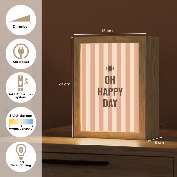 Quote - Zomer - Strepen Light Box met kabel (Tafellamp) klein -USP_DE