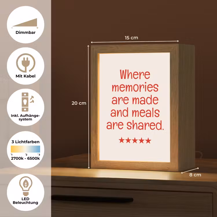 Quote - Sterren - Rood - Memories Light Box met kabel (Tafellamp) klein -USP_DE