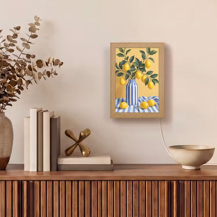 Tischlampe - Zitrone – Stillleben – Modern - Citroen - Stilleven - Modern Light Box met kabel (Tafellamp) klein